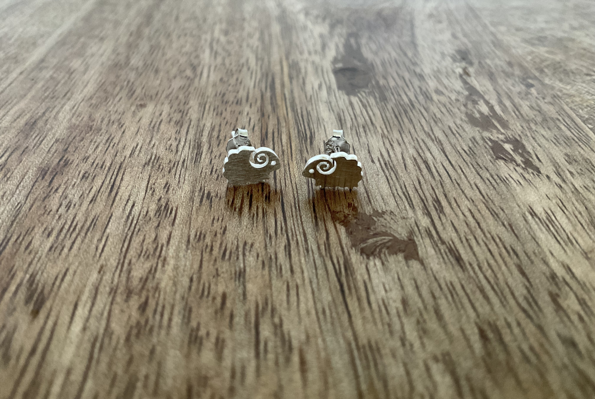 Sheep Stud Earrings - Click Image to Close